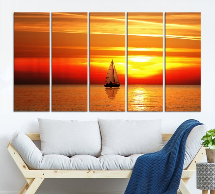 A Sailboat to the Sunset Canvas Print