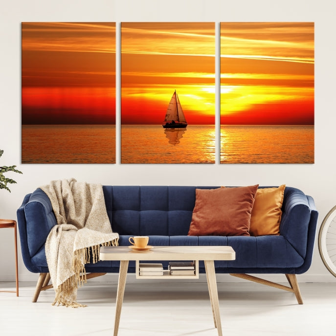 A Sailboat to the Sunset Canvas Print