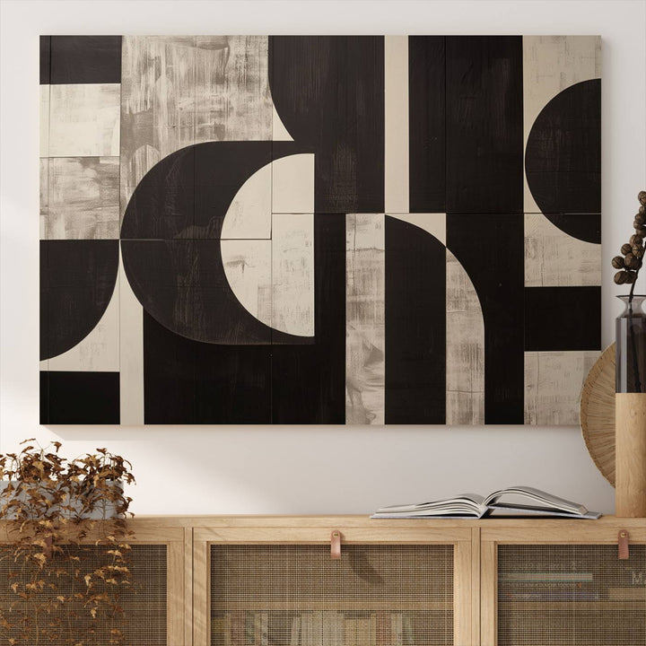 Abstract Brown Wabi Sabi Wall Art Canvas Print Set, Minimalist Wall Art, Mid Century Art Print