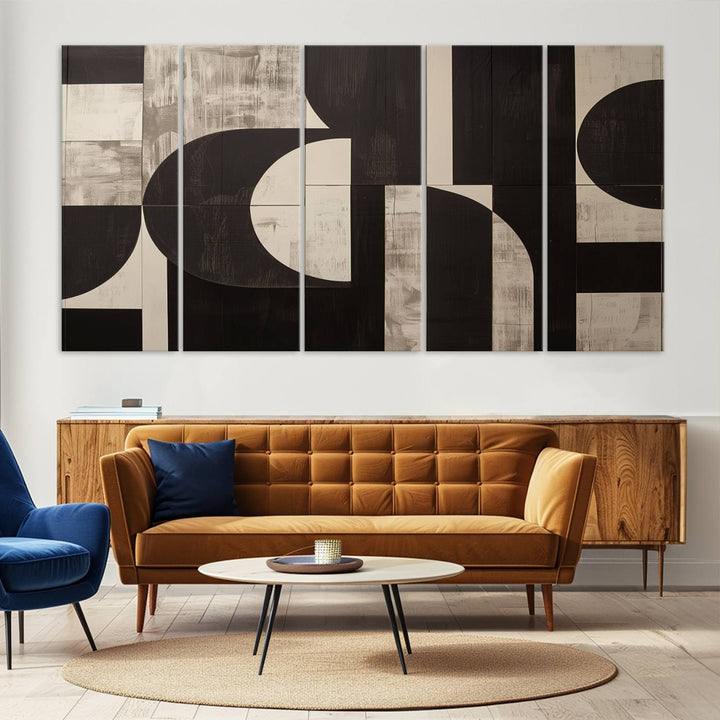 Abstract Brown Wabi Sabi Wall Art Canvas Print Set, Minimalist Wall Art, Mid Century Art Print