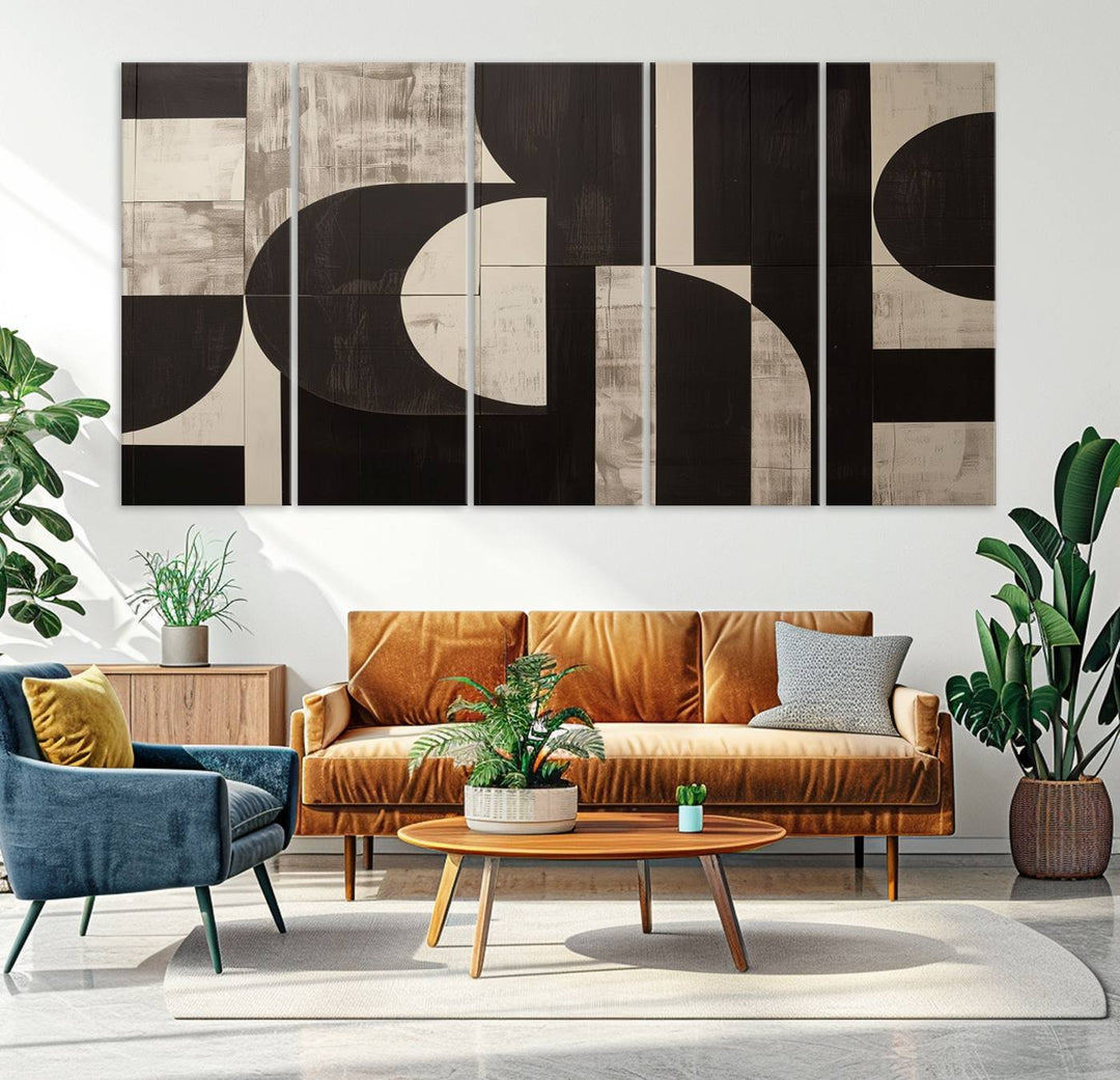 Abstract Brown Wabi Sabi Wall Art Canvas Print Set, Minimalist Wall Art, Mid Century Art Print