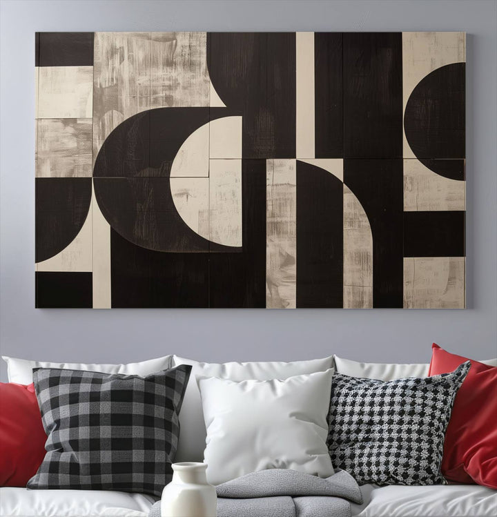 Abstract Brown Wabi Sabi Wall Art Canvas Print Set, Minimalist Wall Art, Mid Century Art Print