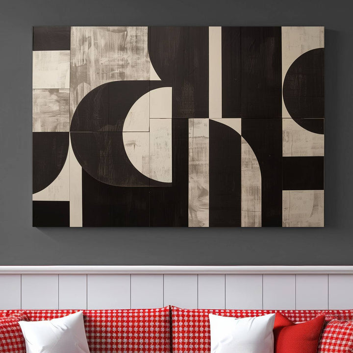 Abstract Brown Wabi Sabi Wall Art Canvas Print Set, Minimalist Wall Art, Mid Century Art Print