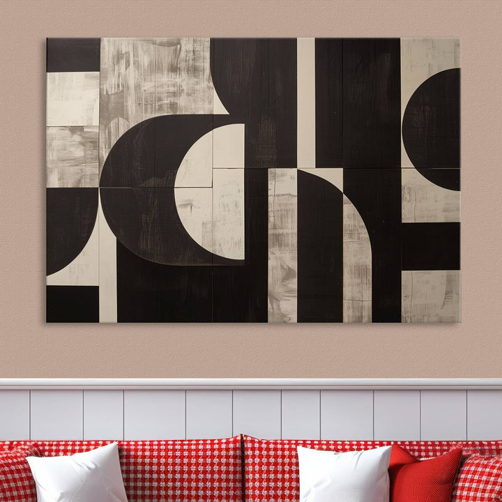 Abstract Brown Wabi Sabi Wall Art Canvas Print Set, Minimalist Wall Art, Mid Century Art Print