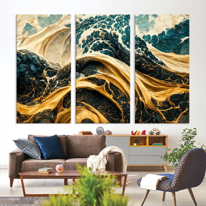 Abstract Color Wave Wall Art Canvas Print