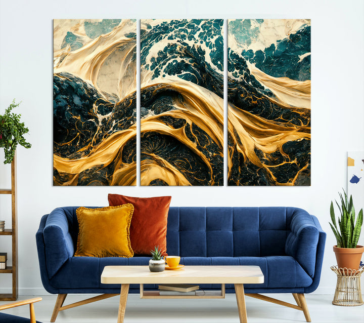 Abstract Color Wave Wall Art Canvas Print