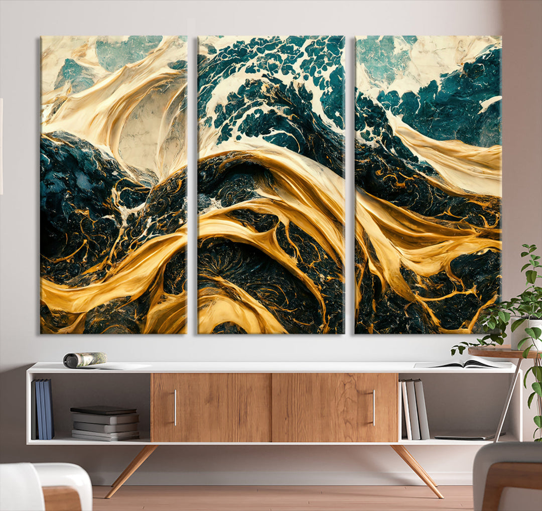 Abstract Color Wave Wall Art Canvas Print