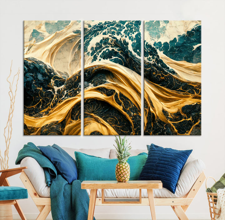 Abstract Color Wave Wall Art Canvas Print