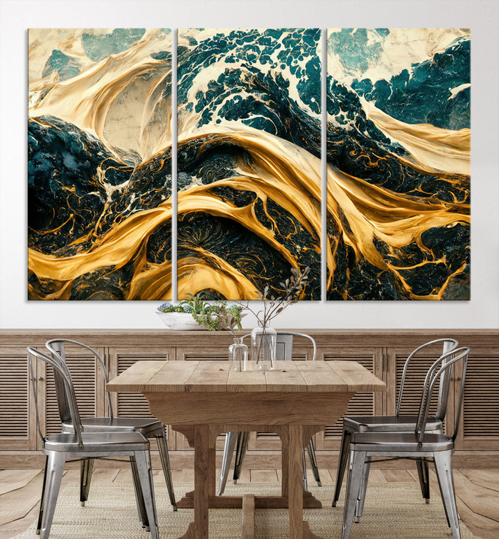 Abstract Color Wave Wall Art Canvas Print