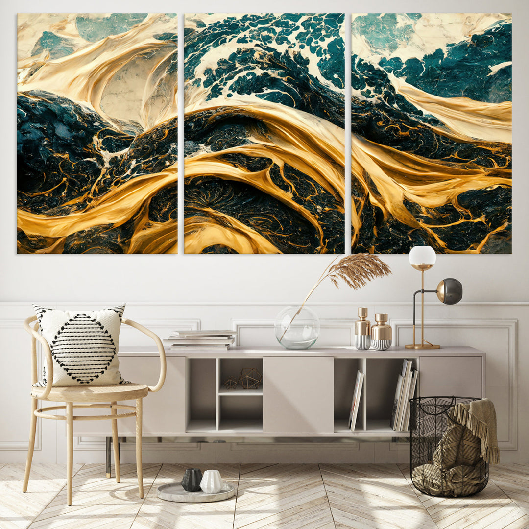 Abstract Color Wave Wall Art Canvas Print