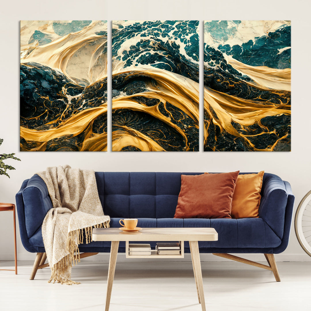 Abstract Color Wave Wall Art Canvas Print