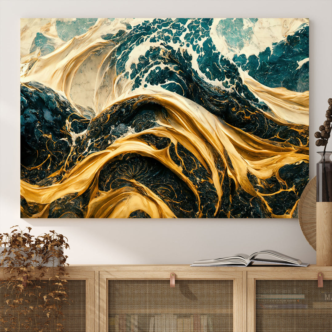 Abstract Color Wave Wall Art Canvas Print