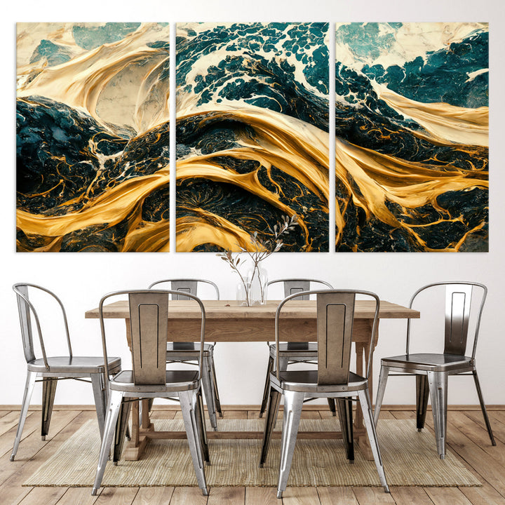 Abstract Color Wave Wall Art Canvas Print