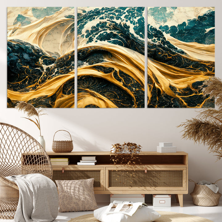 Abstract Color Wave Wall Art Canvas Print