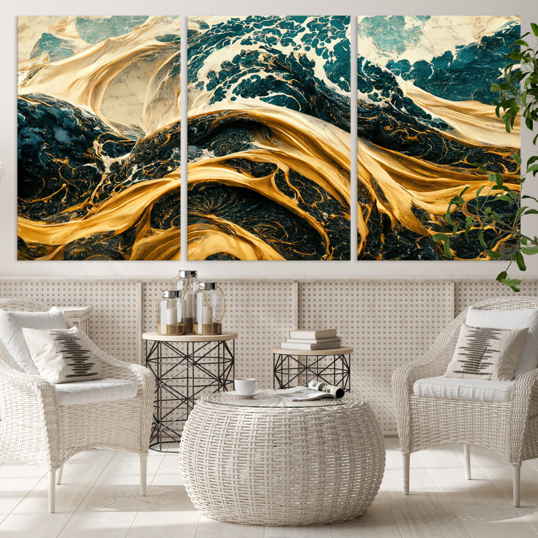 Abstract Color Wave Wall Art Canvas Print