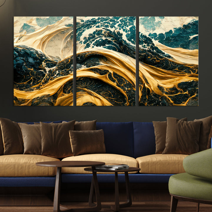 Abstract Color Wave Wall Art Canvas Print