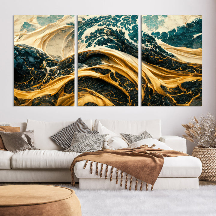 Abstract Color Wave Wall Art Canvas Print