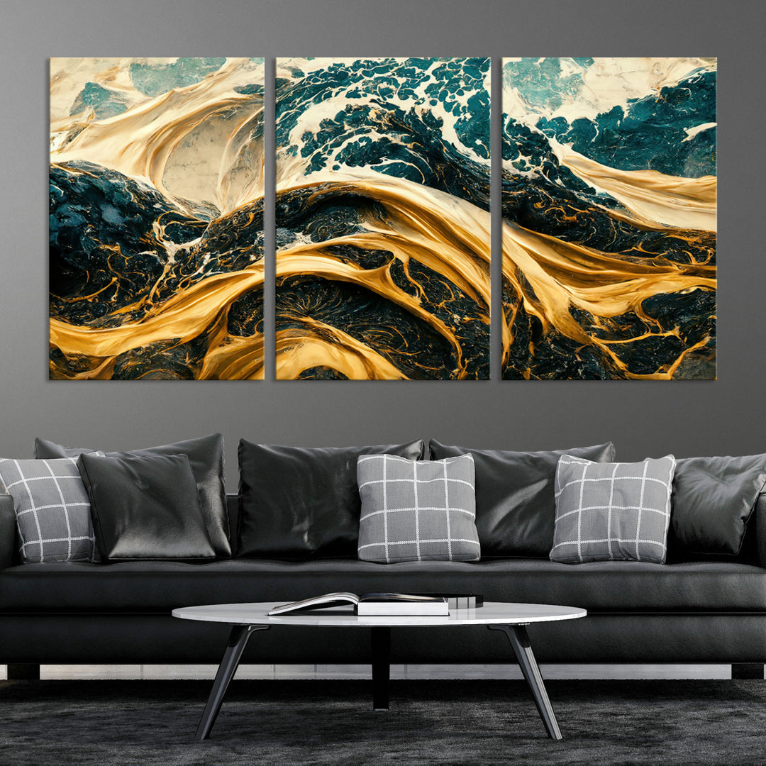 Abstract Color Wave Wall Art Canvas Print