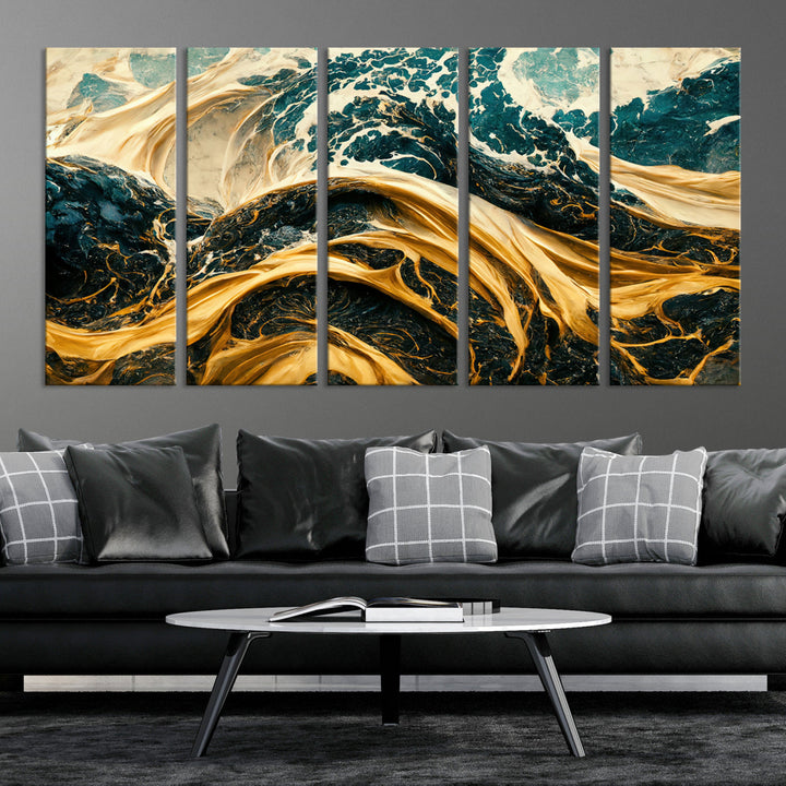 Abstract Color Wave Wall Art Canvas Print