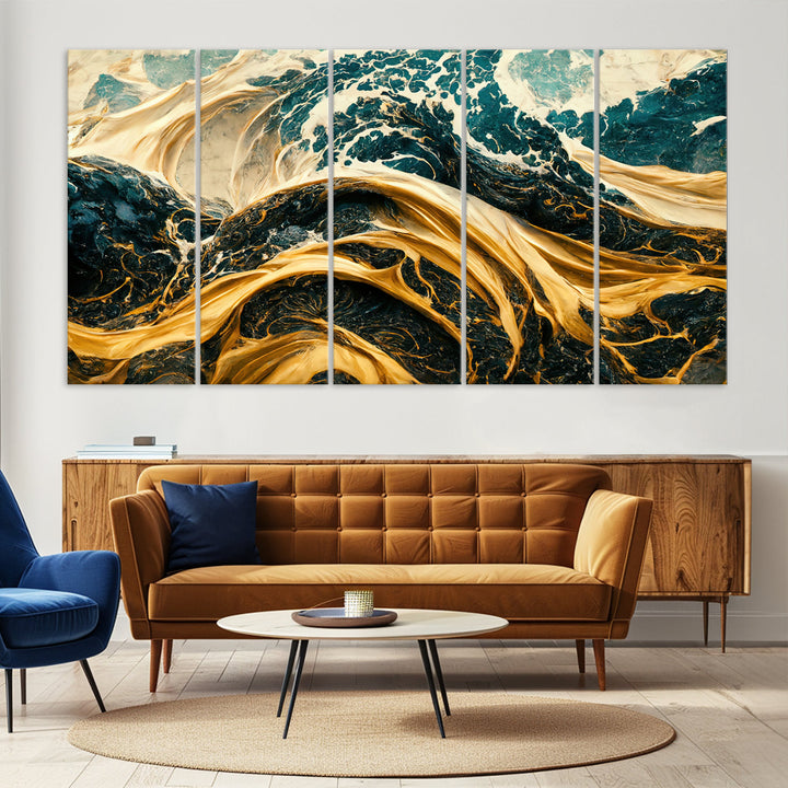 Abstract Color Wave Wall Art Canvas Print