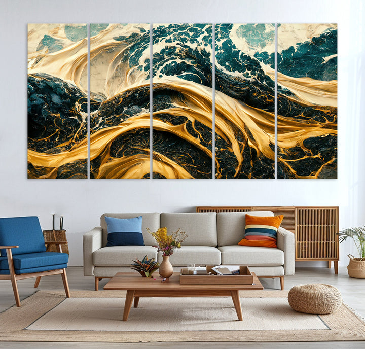 Abstract Color Wave Wall Art Canvas Print