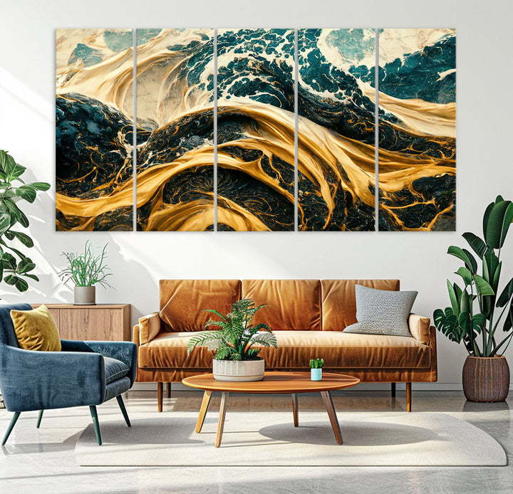 Abstract Color Wave Wall Art Canvas Print