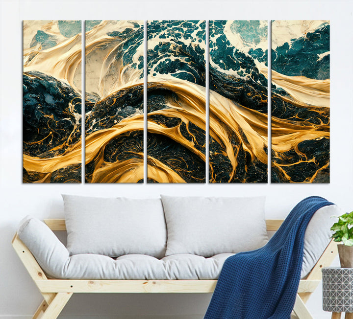 Abstract Color Wave Wall Art Canvas Print