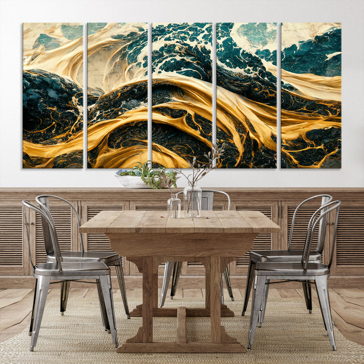 Abstract Color Wave Wall Art Canvas Print