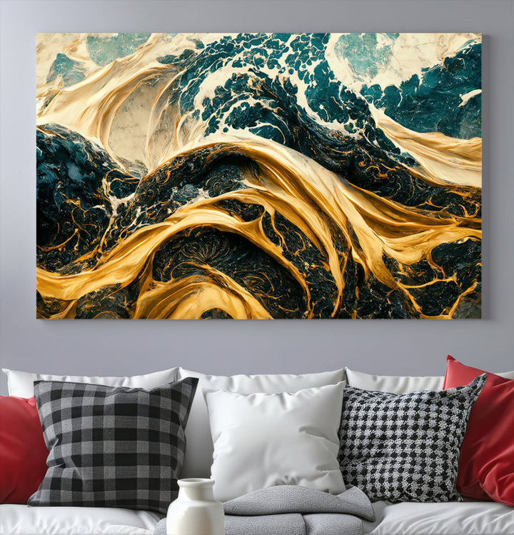 Abstract Color Wave Wall Art Canvas Print