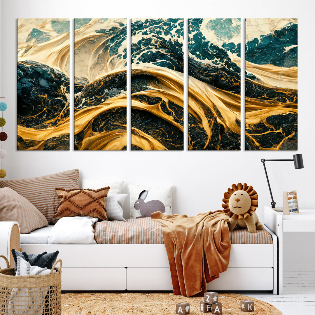 Abstract Color Wave Wall Art Canvas Print