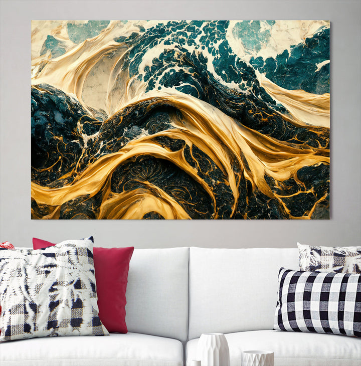 Abstract Color Wave Wall Art Canvas Print