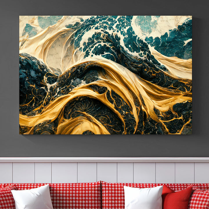 Abstract Color Wave Wall Art Canvas Print