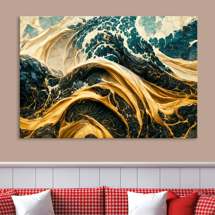 Abstract Color Wave Wall Art Canvas Print