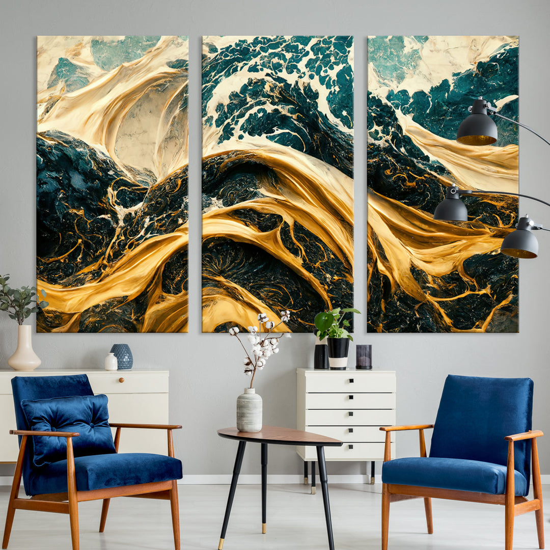 Abstract Color Wave Wall Art Canvas Print