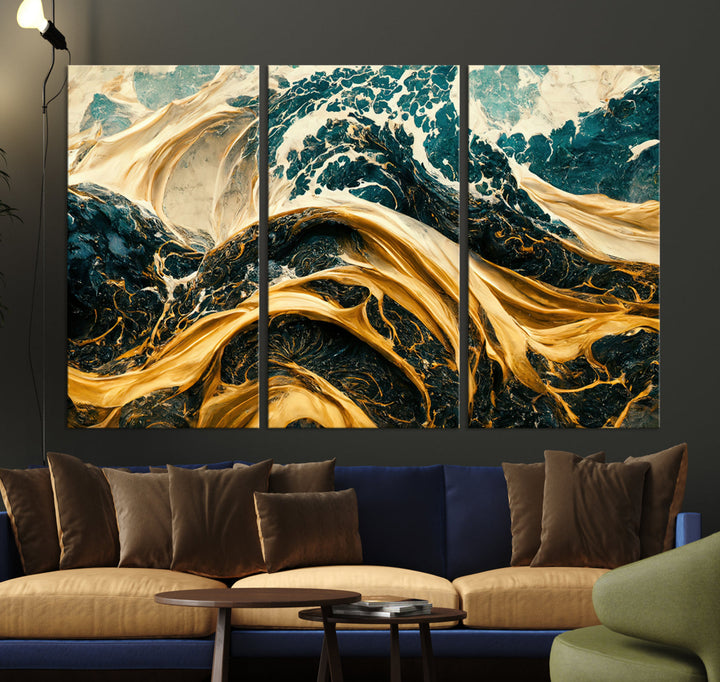 Abstract Color Wave Wall Art Canvas Print