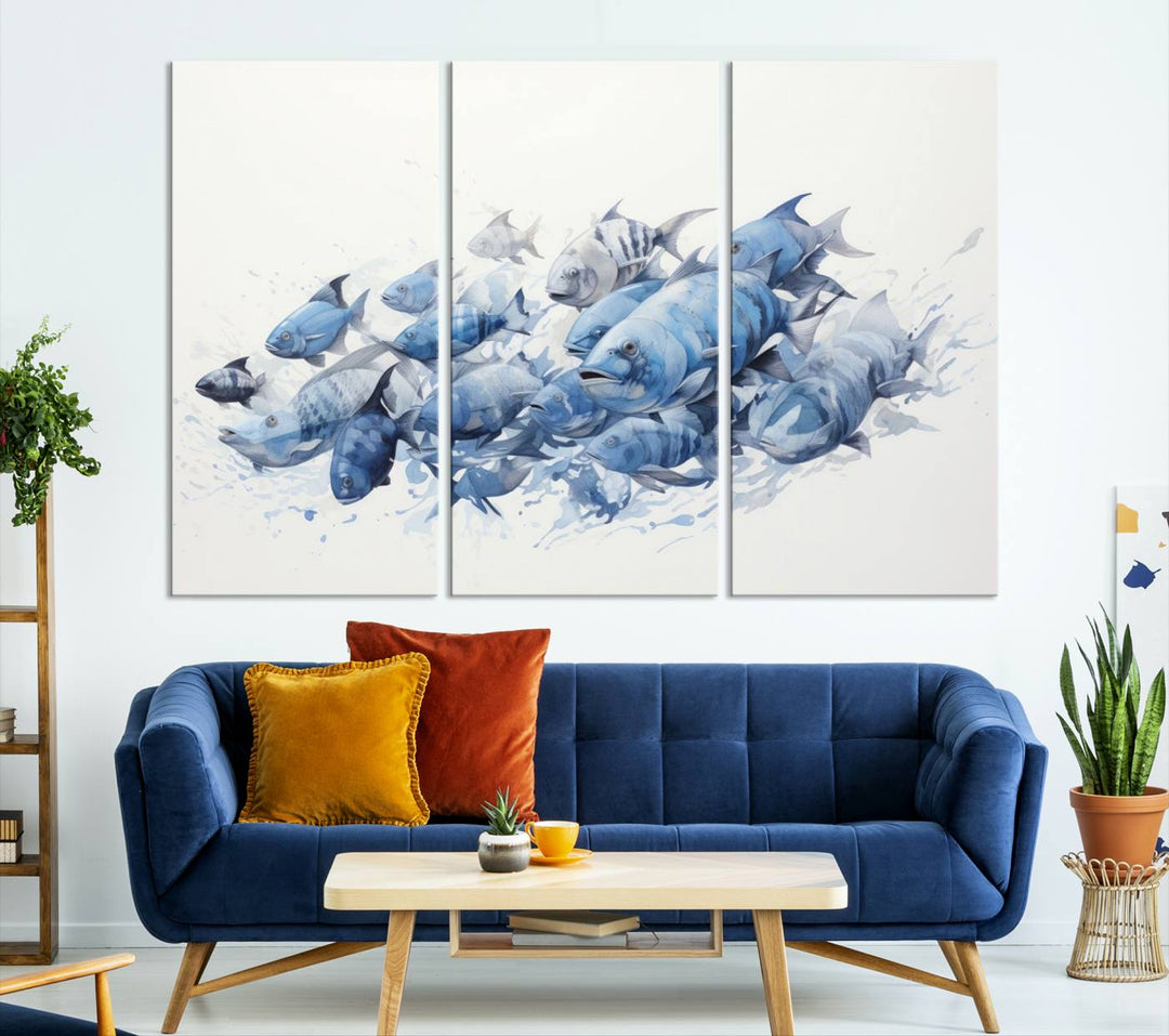 Abstract Fish Wall Art Canvas Print