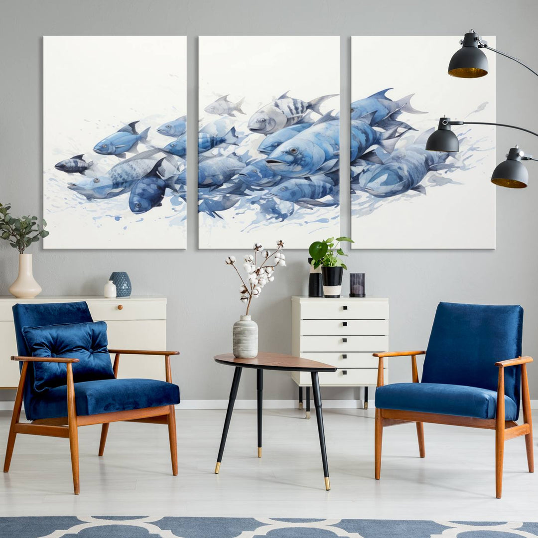 Abstract Fish Wall Art Canvas Print