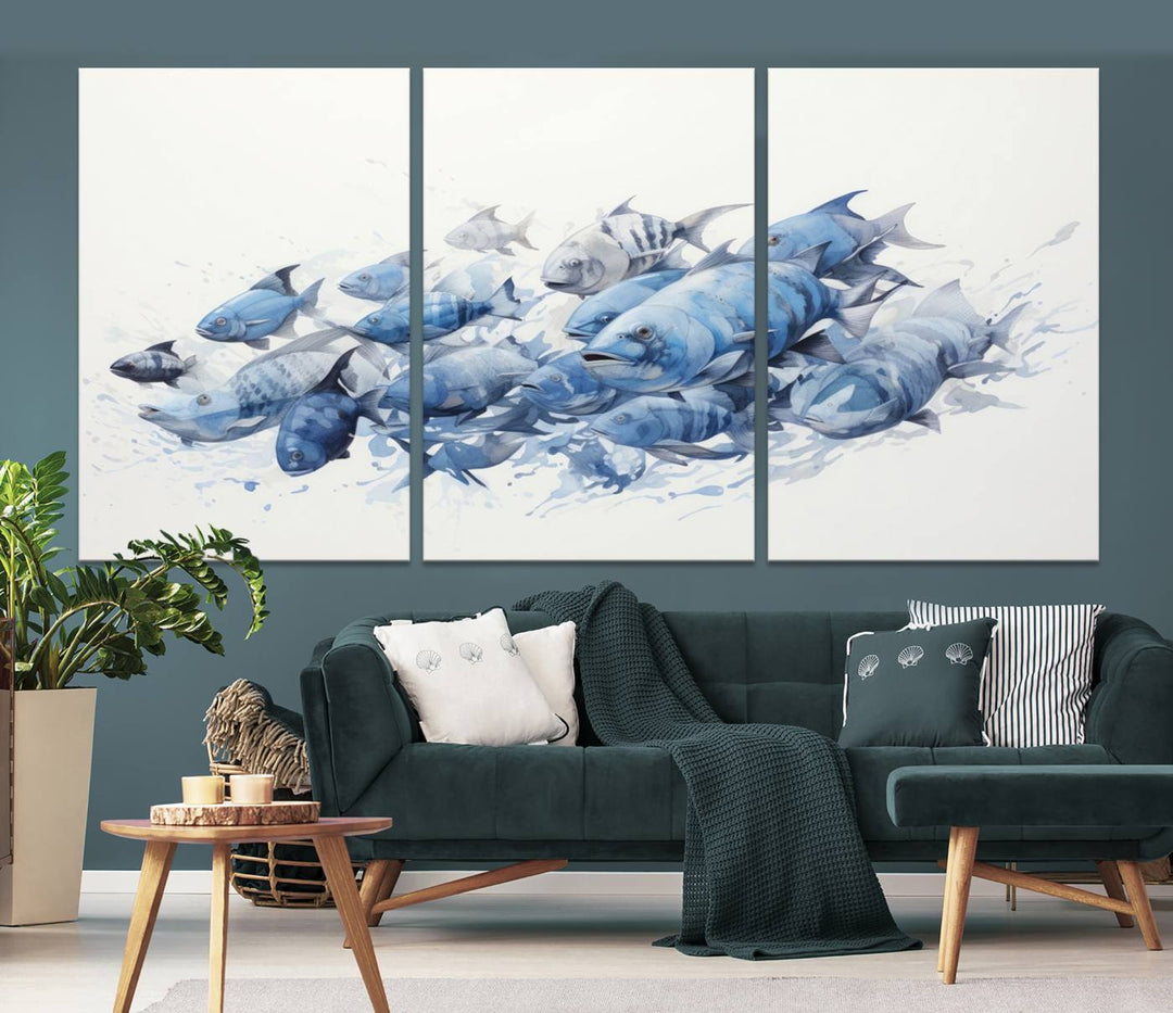 Abstract Fish Wall Art Canvas Print