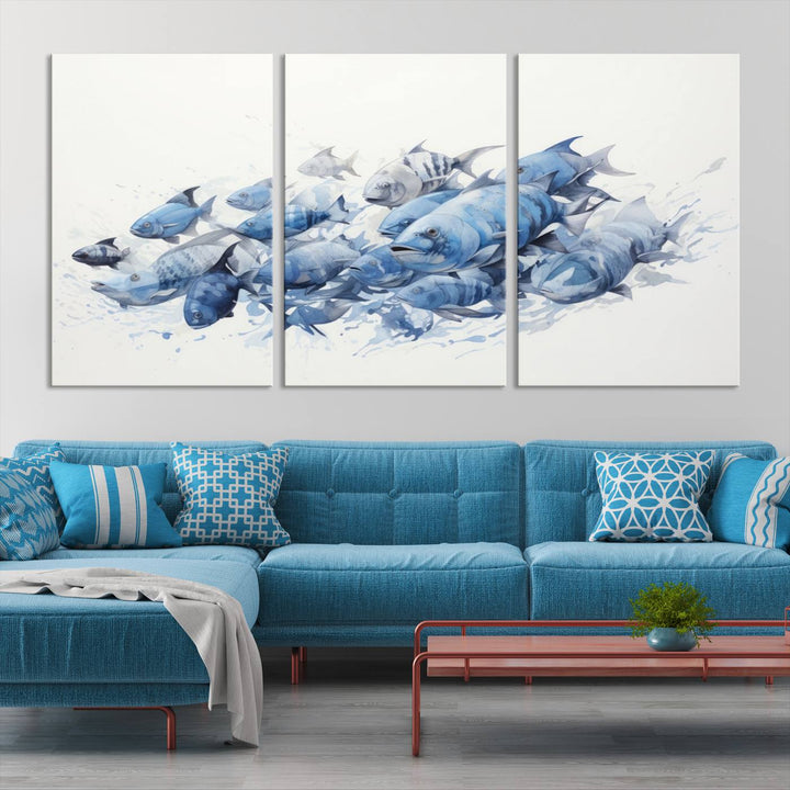 Abstract Fish Wall Art Canvas Print