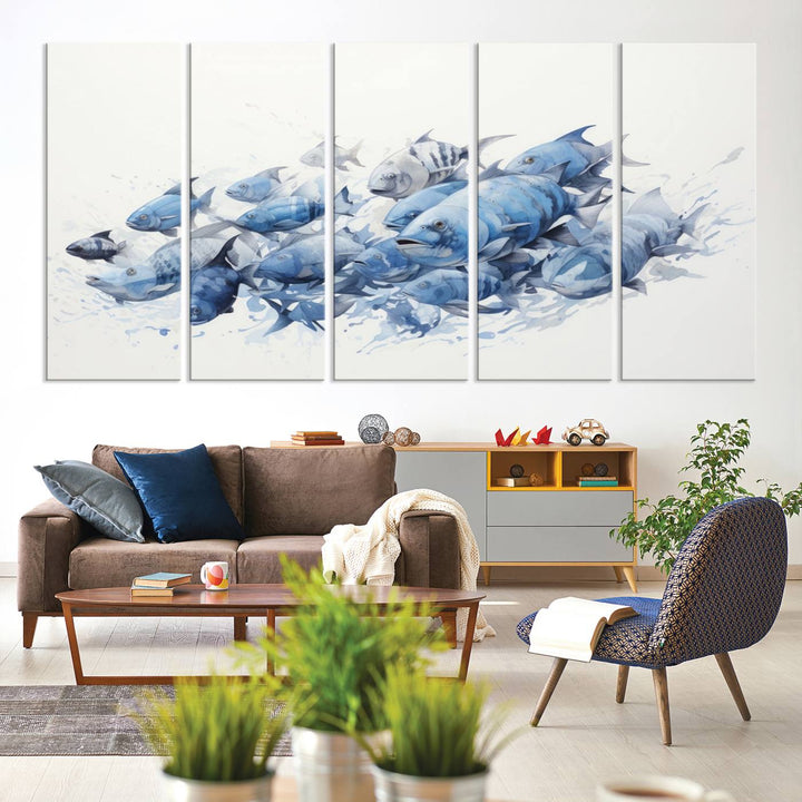 Abstract Fish Wall Art Canvas Print