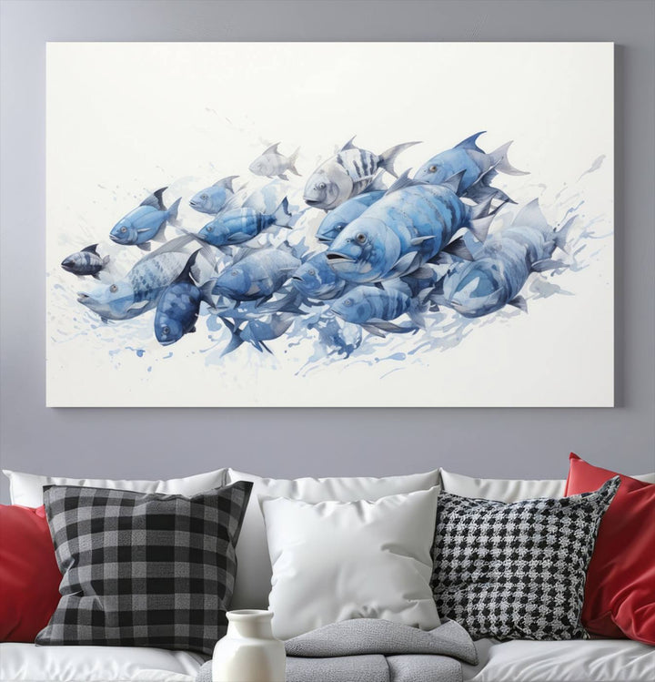 Abstract Fish Wall Art Canvas Print