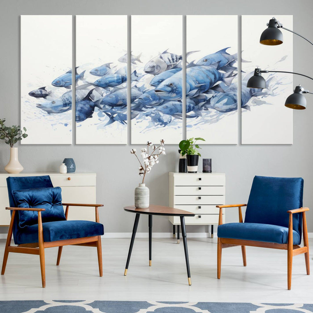 Abstract Fish Wall Art Canvas Print