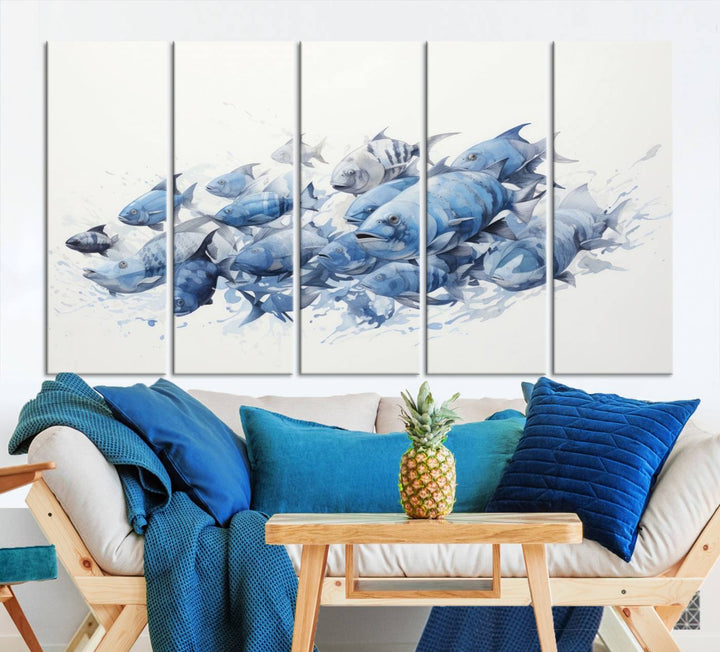 Abstract Fish Wall Art Canvas Print