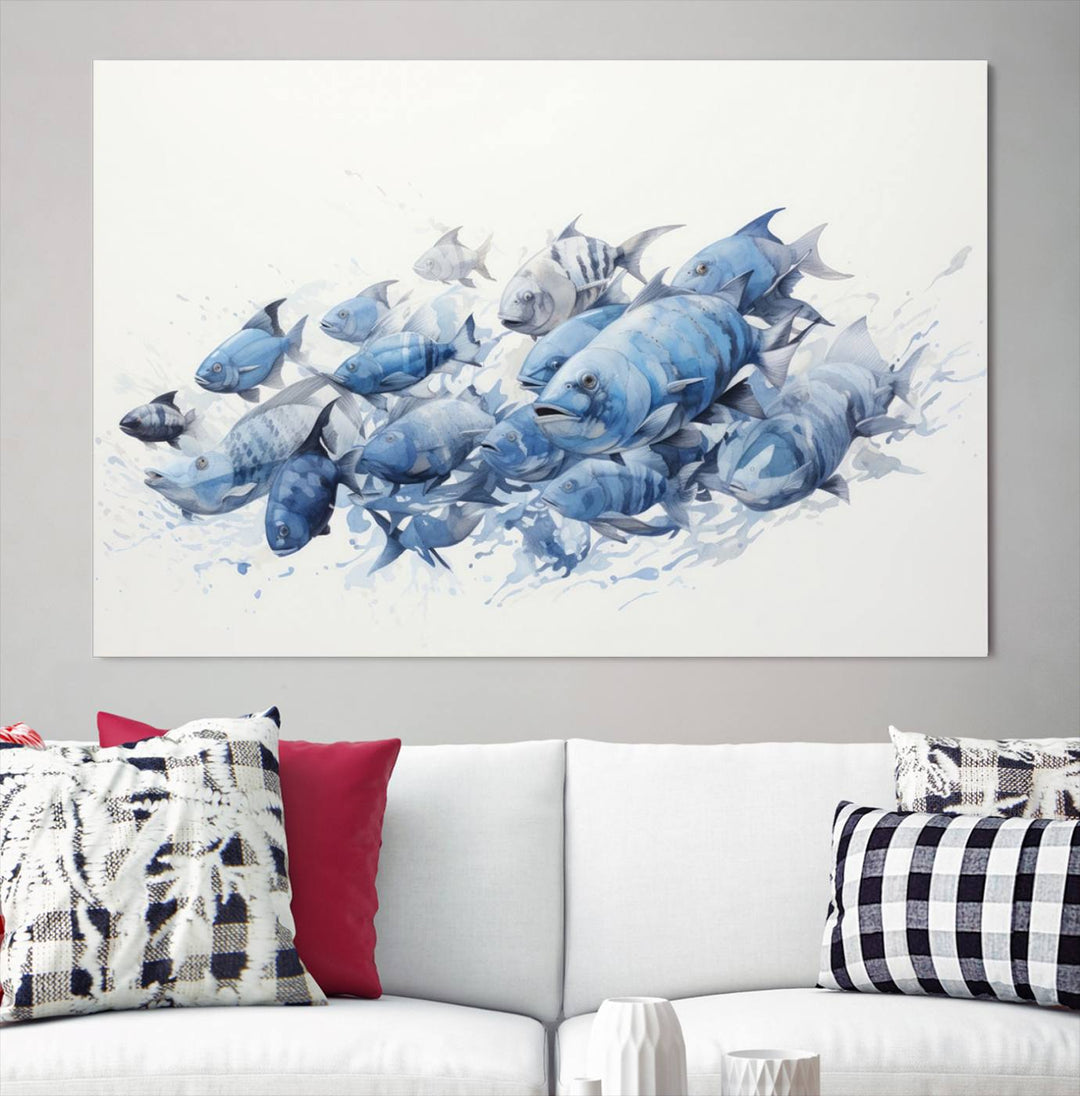 Abstract Fish Wall Art Canvas Print