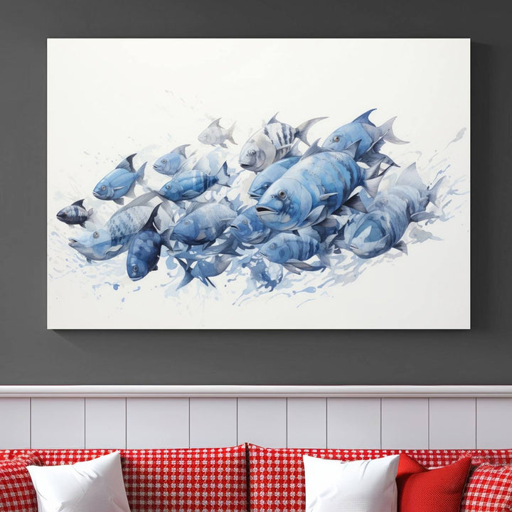 Abstract Fish Wall Art Canvas Print