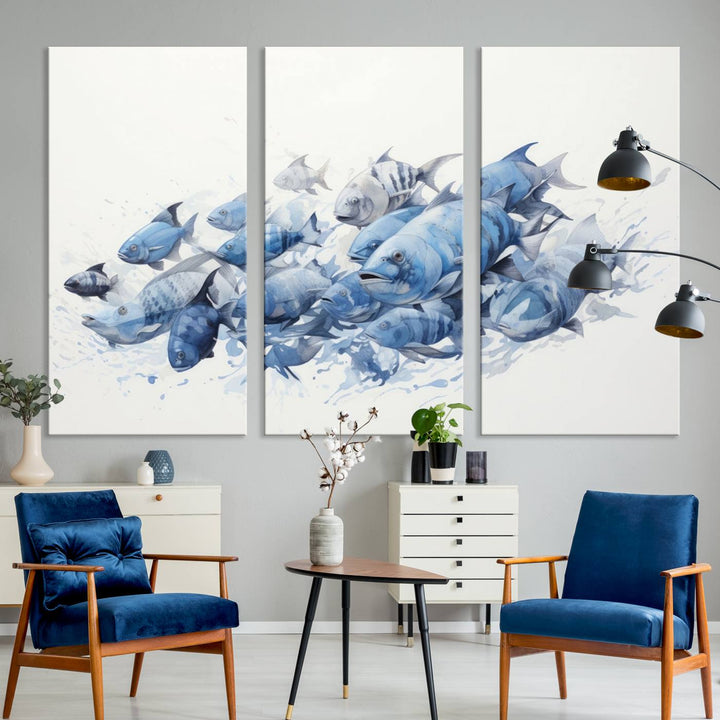 Abstract Fish Wall Art Canvas Print