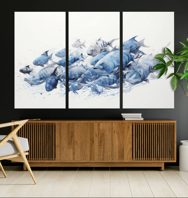 Abstract Fish Wall Art Canvas Print