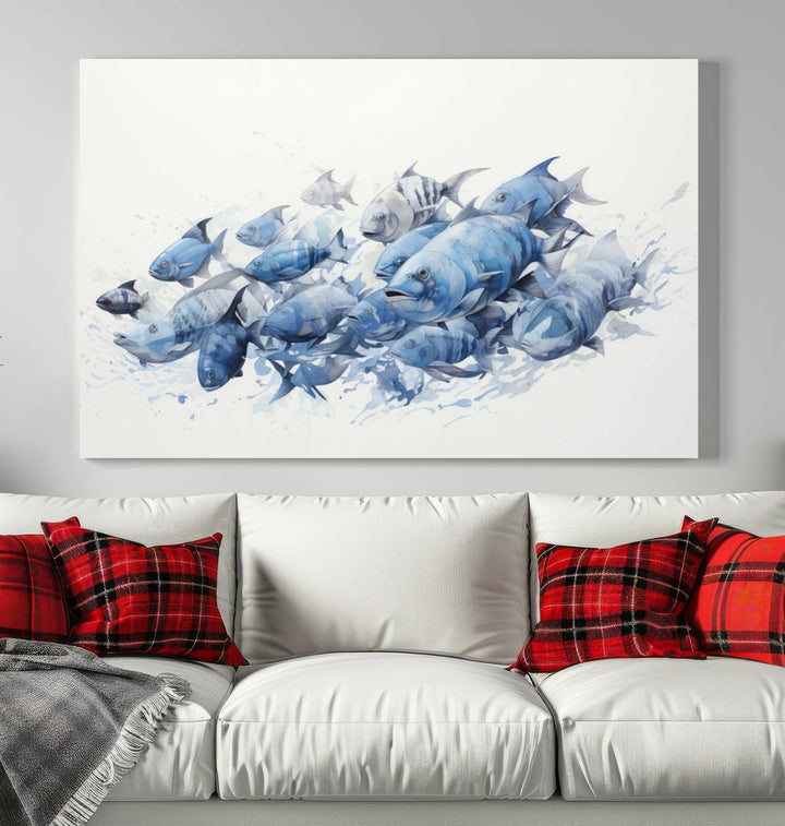 Abstract Fish Wall Art Canvas Print