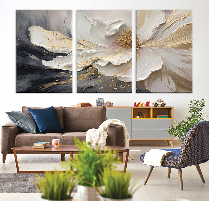 Abstract Floral Wall Art Canvas Print