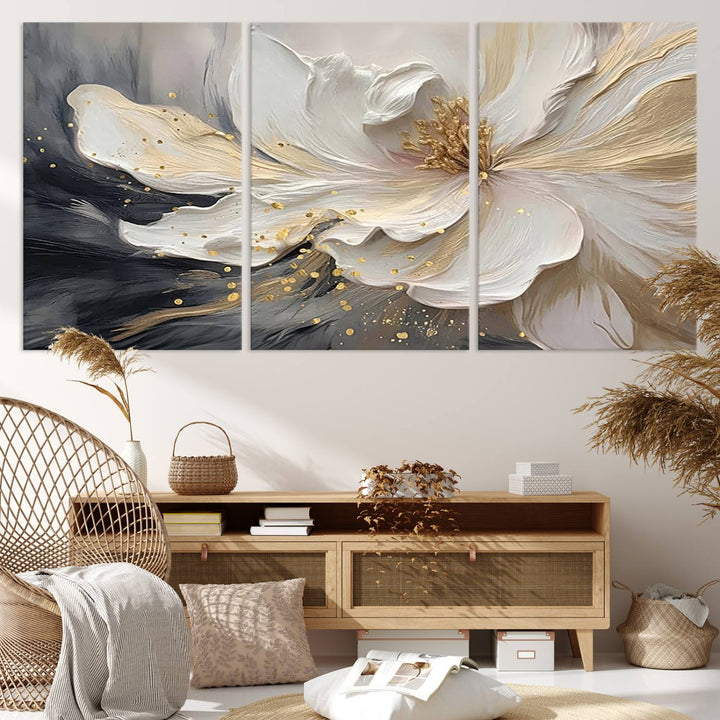 Abstract Floral Wall Art Canvas Print